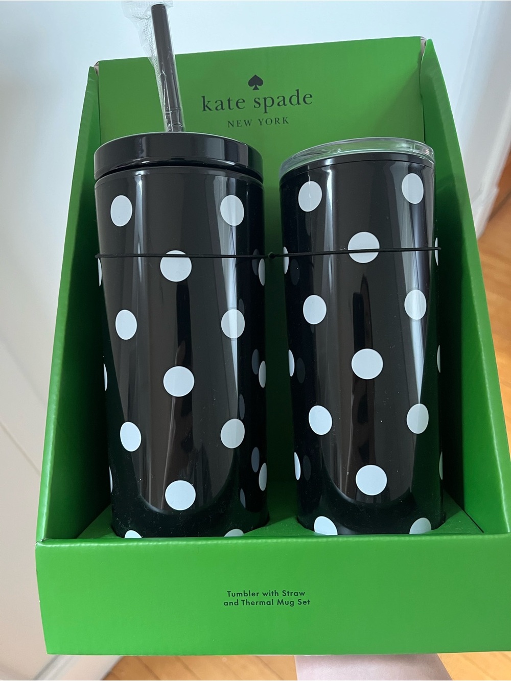 kate spade Black and White Polka Dot Tumbler & Mug Set